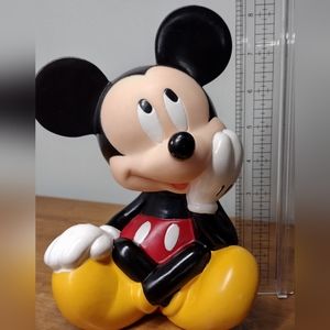 VTG Applause DISNEY Sitting Mickey Mouse Plastic Still Coin Bank 8 3/4" H